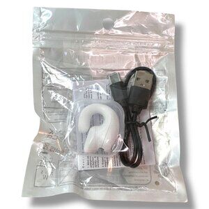 Wireless Earphone Ear Hook Bluetooth 5.0 Rechargeable White USB Cable Included S